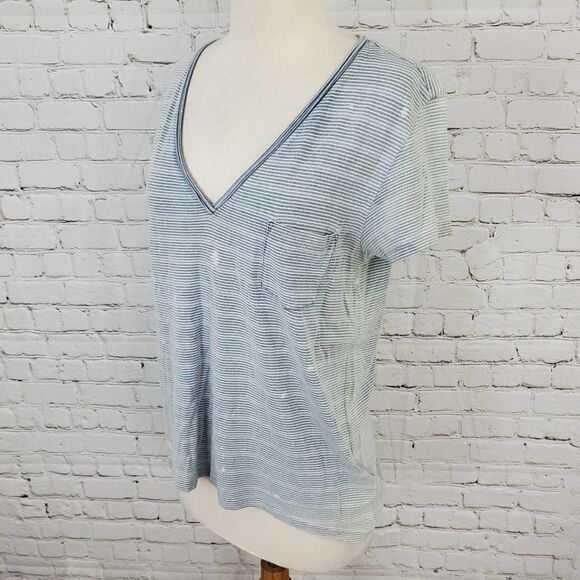 JOE'S JEANS Sienna Indigo Stripe Jersey Tee T-shirt Top XS NWT - Picture 4 of 7